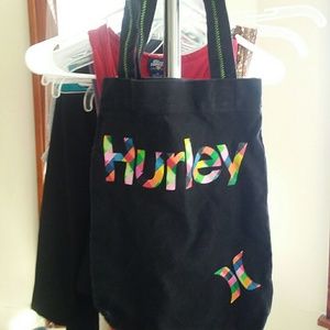 Cute Hurley tote EUC black and multicolored